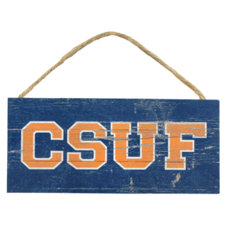 CSUF Wood Plank Hanging Sign 10" x 5"
